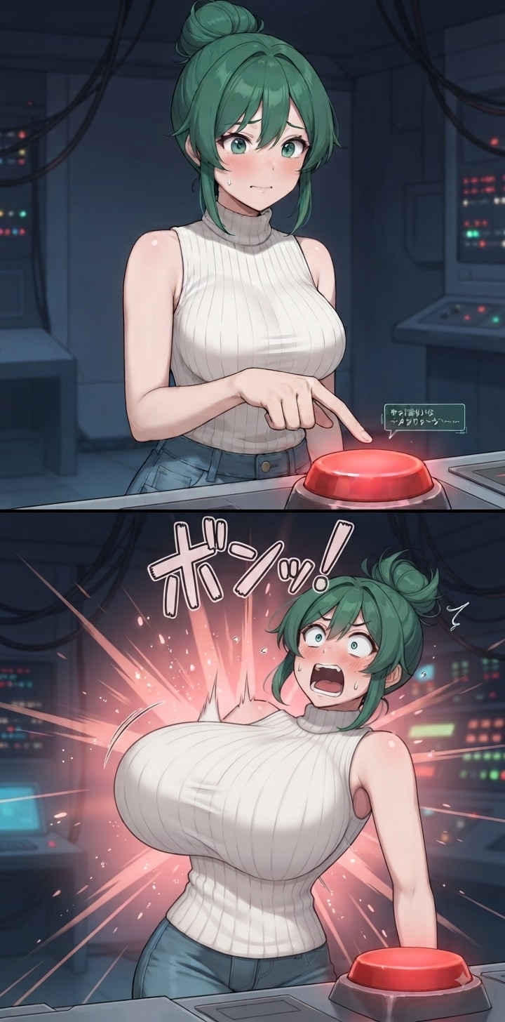 ボタンを押したら…？ | の人気AIイラスト・グラビア