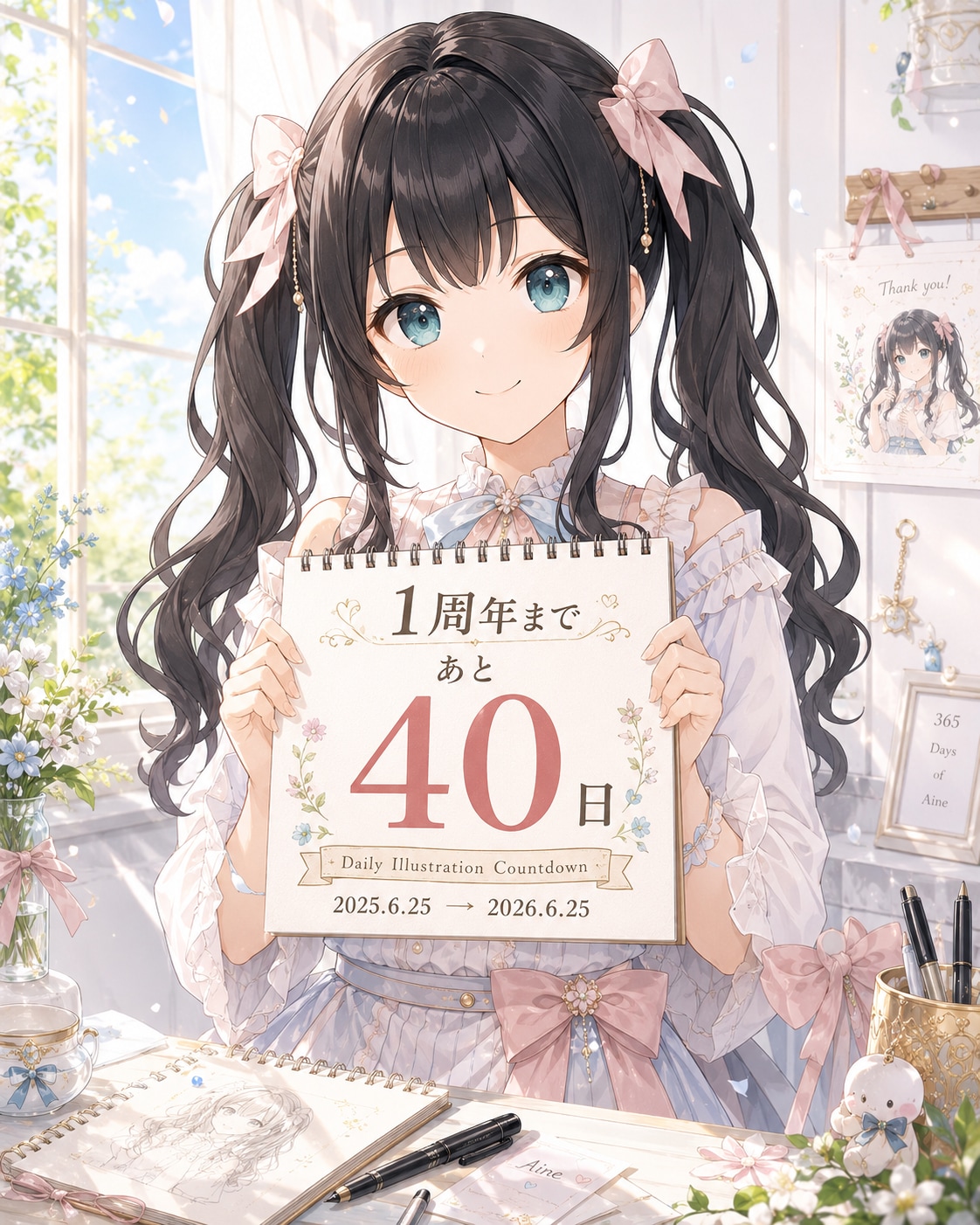 デイリーイラスト1周年カウントダウン