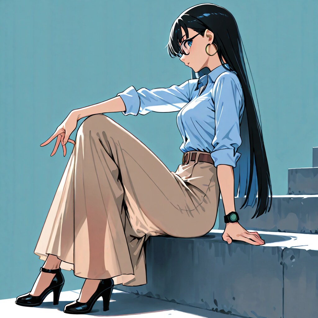 ロングスカート、階段（月子） | の人気AIイラスト・グラビア