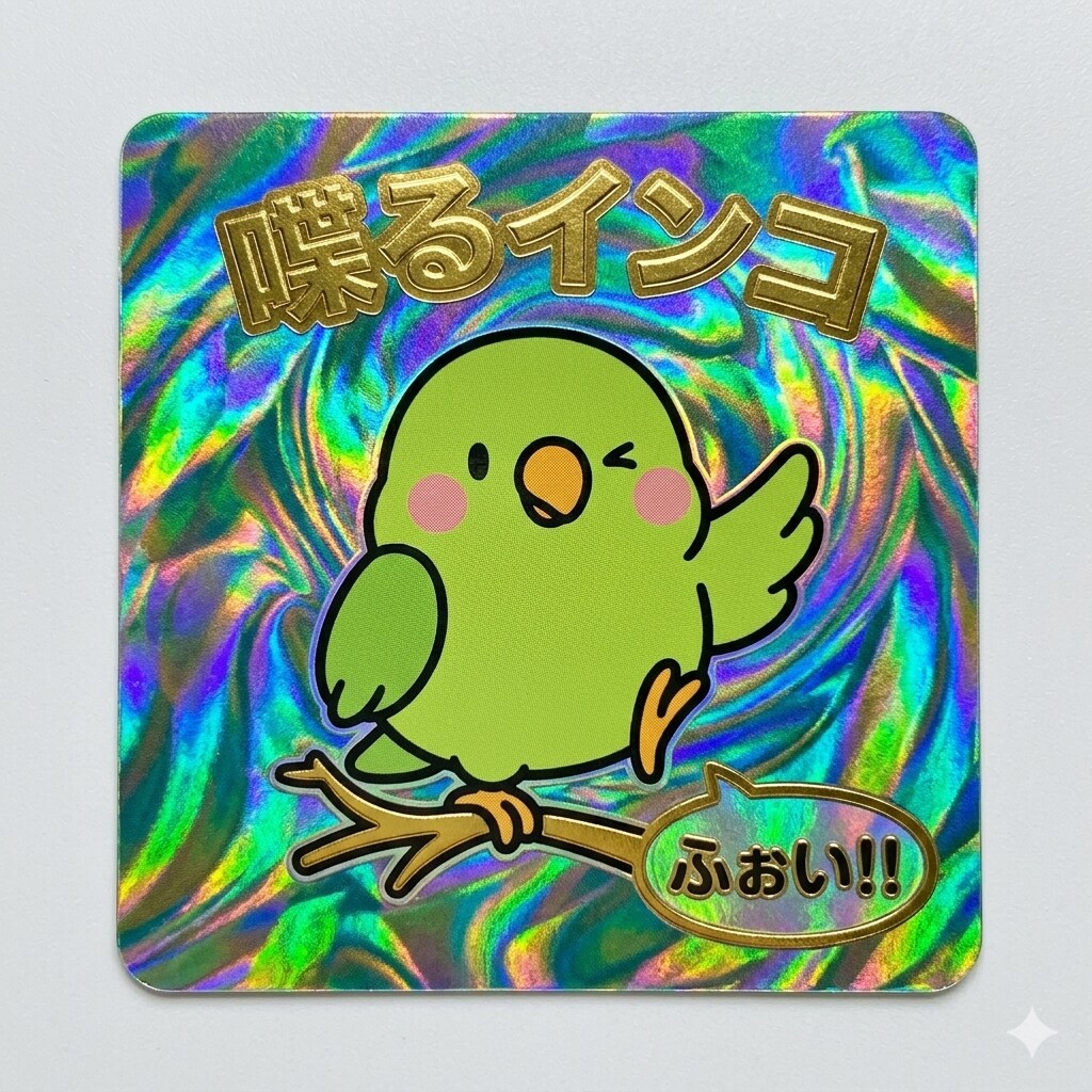 喋るインコのシール