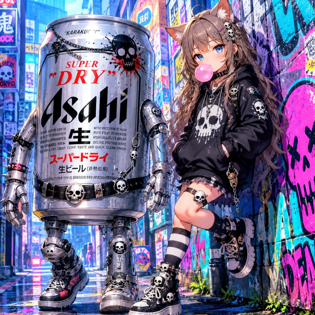 ドクロコーデの小さな女の子
