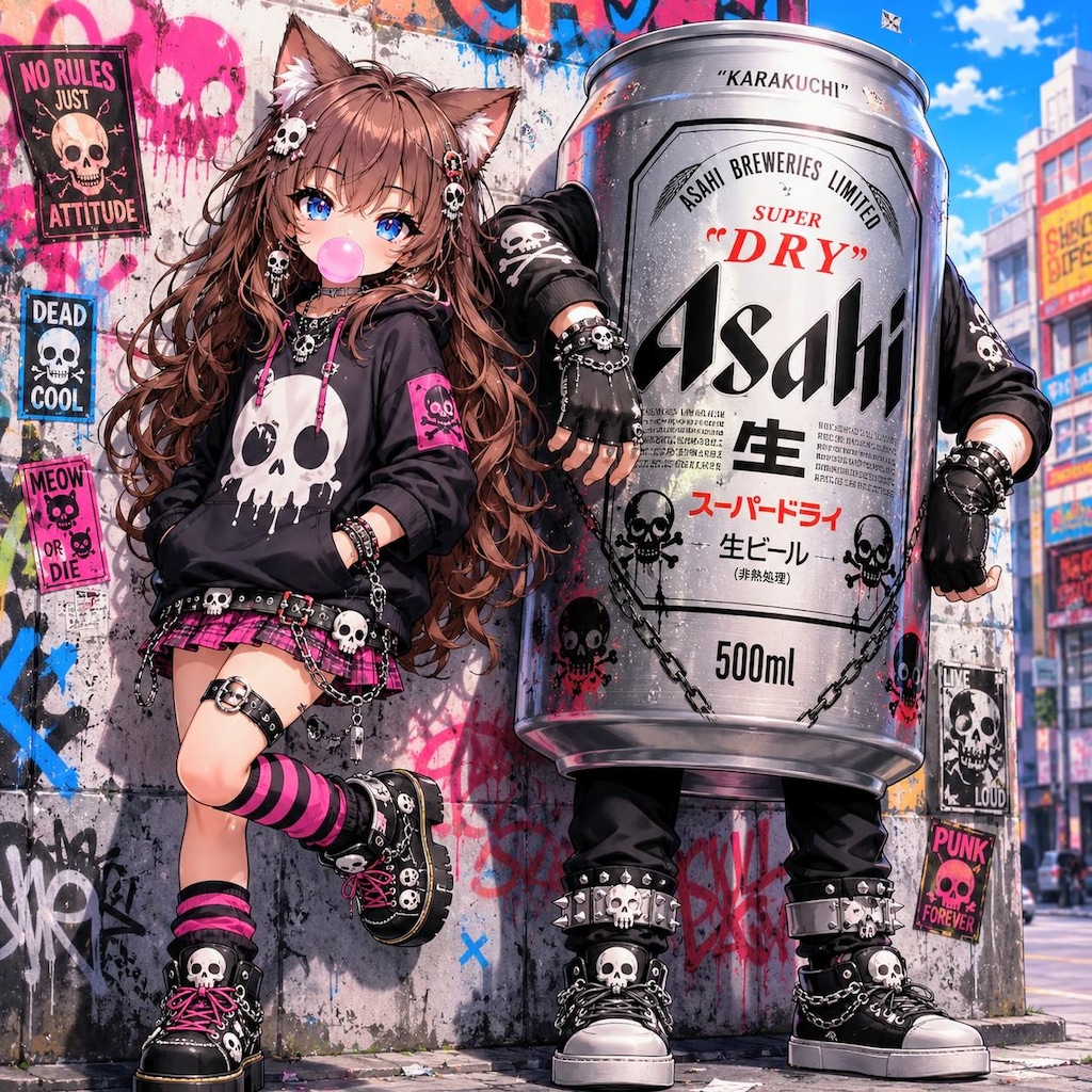 ドクロコーデの小さな女の子