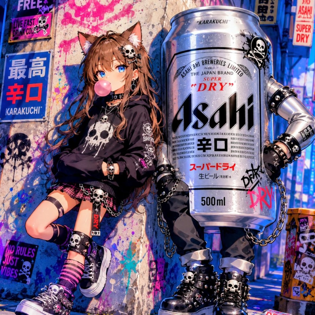 ドクロコーデの小さな女の子