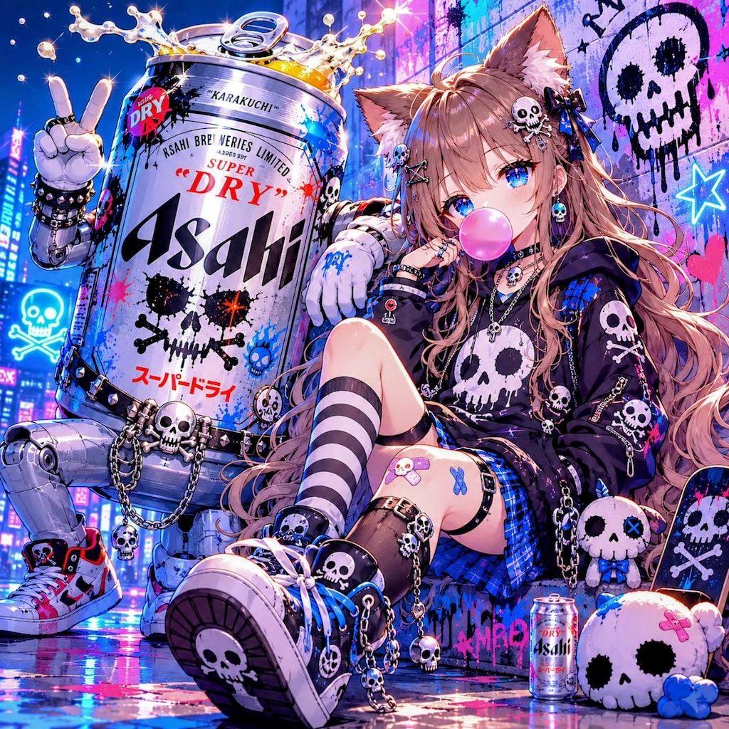 ドクロコーデの小さな女の子