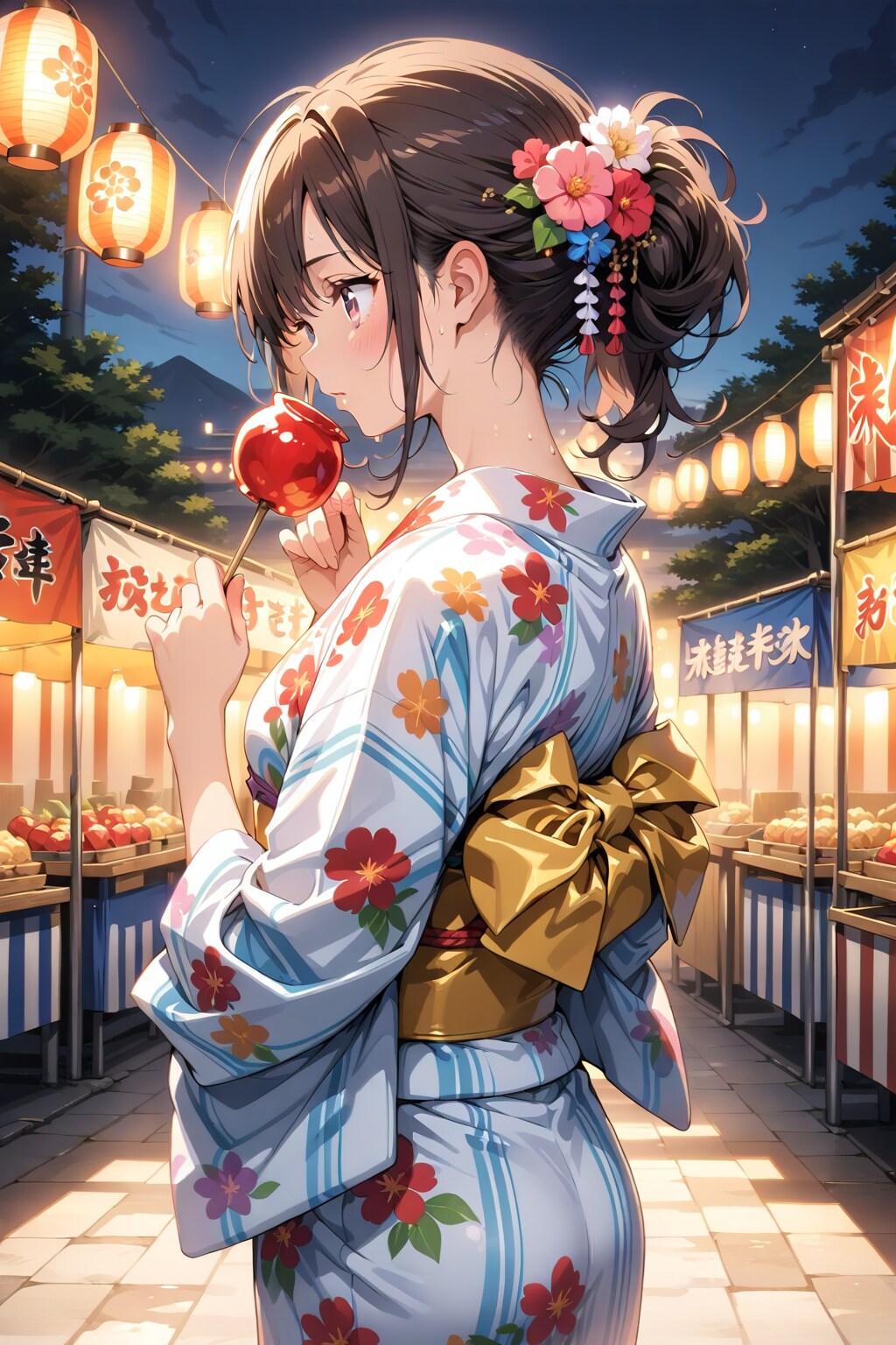 夏祭りとりんご飴