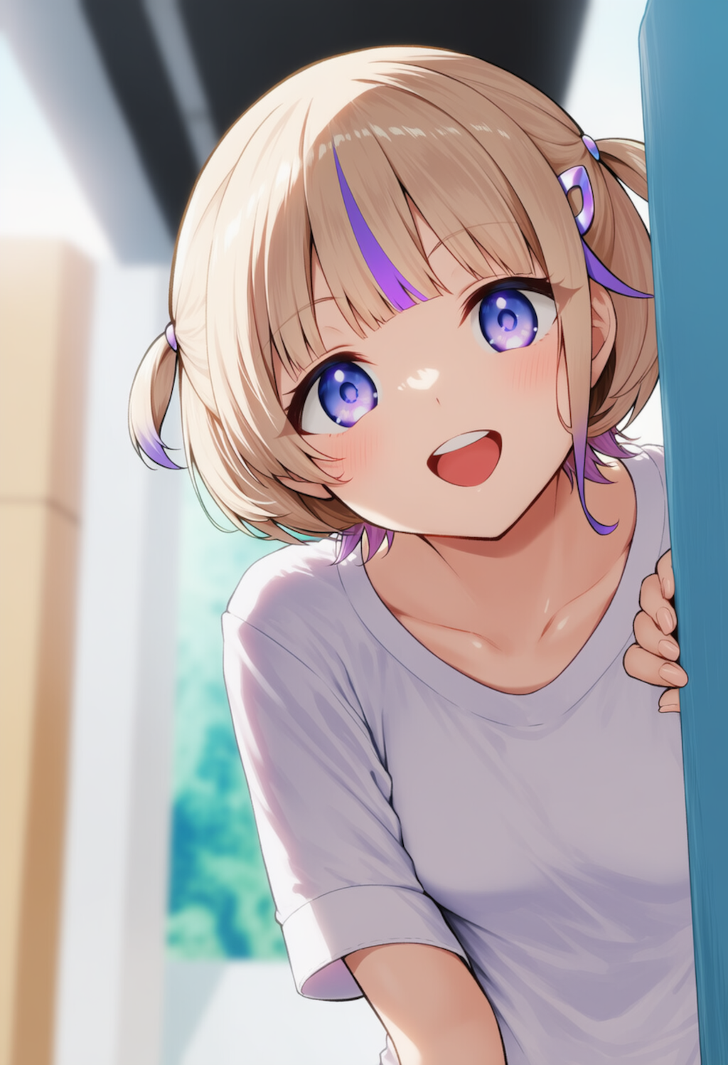 ばんちょーが物陰からジッと見つめているだけ