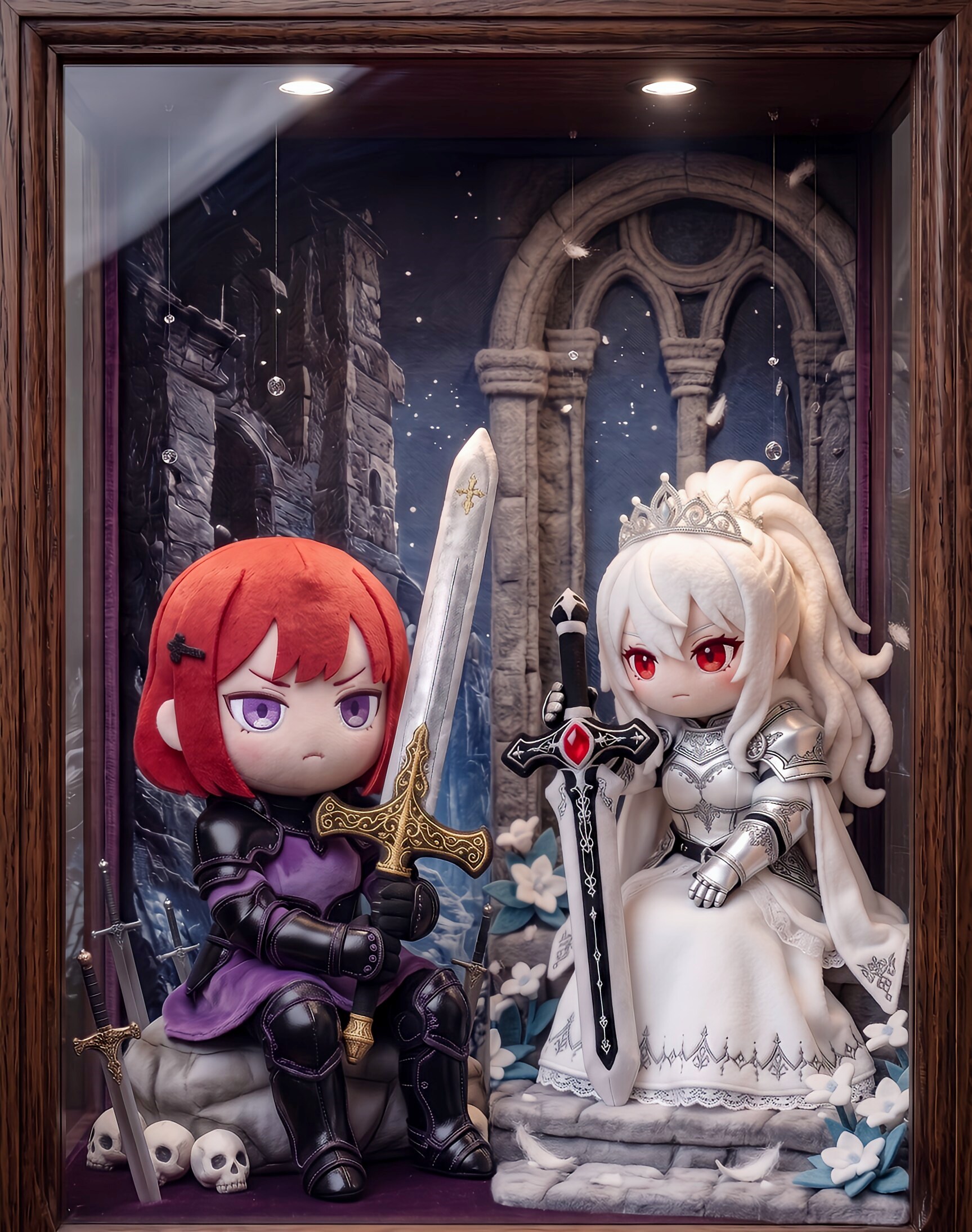 白銀と紫焔のぬいぐるみ対決