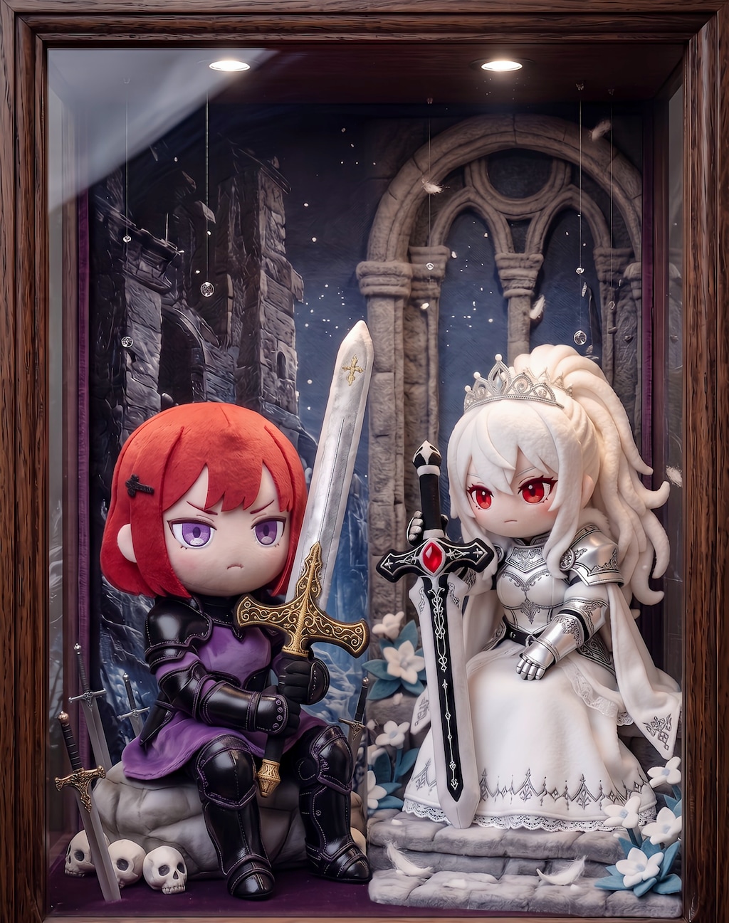 白銀と紫焔のぬいぐるみ対決
