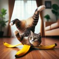 バナナの皮で転ぶ猫 7枚目