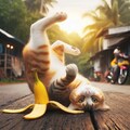 バナナの皮で転ぶ猫 8枚目