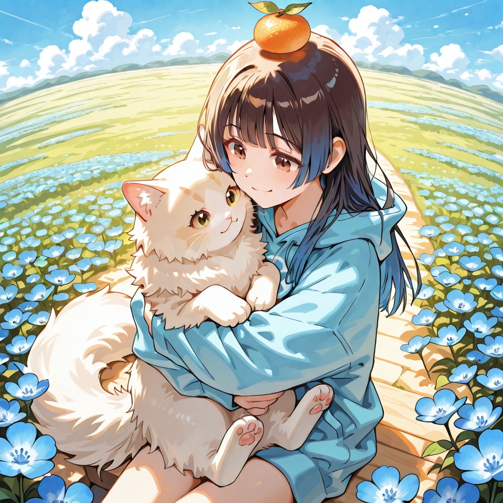 ネモフィラ畑でつかまえて（３）BONSAI | の人気AIイラスト・グラビア