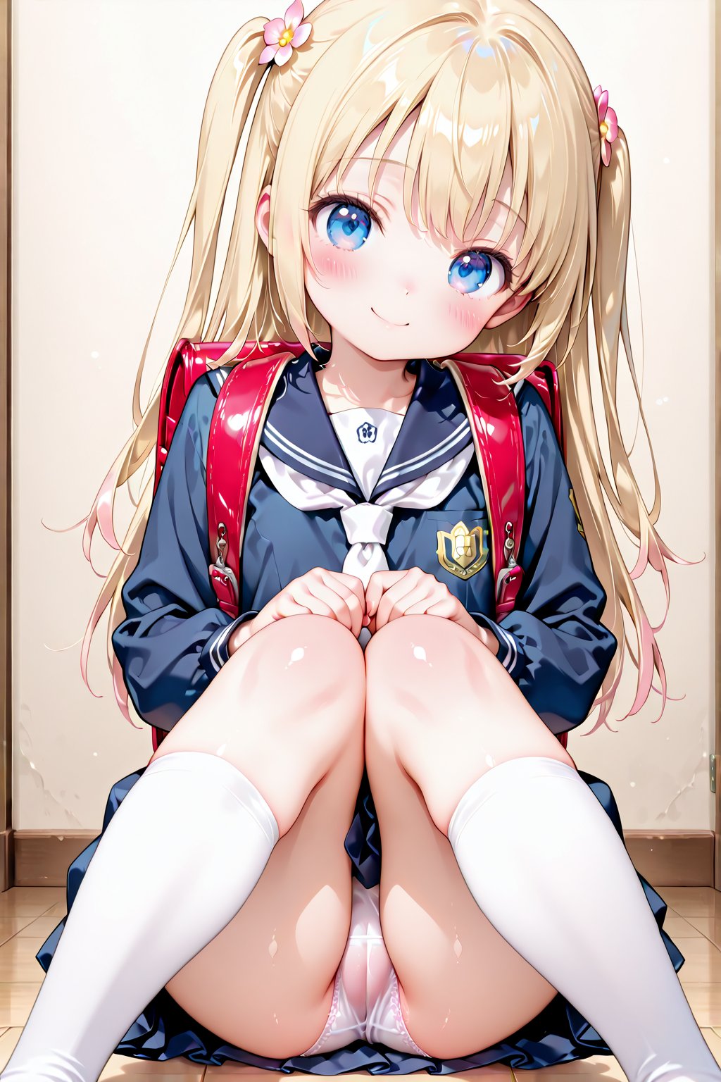 内股で座る女の子
