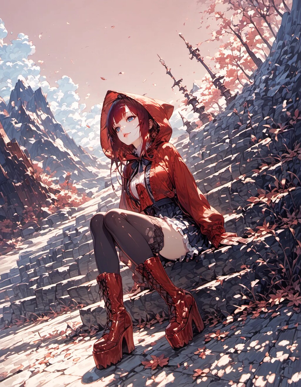 Red Riding Hood on the Snowy Ascent