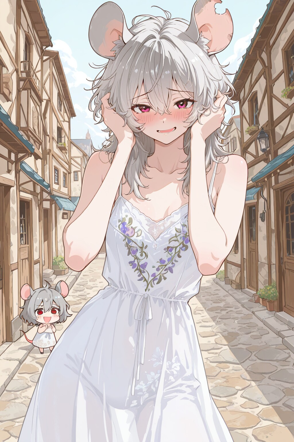 夏のネズミ娘さん
