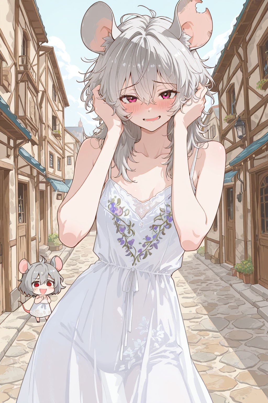 夏のネズミ娘さん