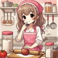 [Dalleさんで]○ートボールを作る女の子[ニャートボール] 2枚目