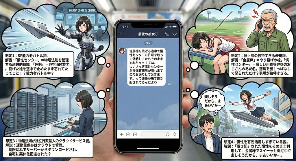 金属棒を投げる途中で慣性センターに許可を取って休憩してたらそのまま忘れちゃっててね。ついさっき慣性センターから保管期限が切れますのでお送りしておきます。って連絡が来て置き配されてるんだよね