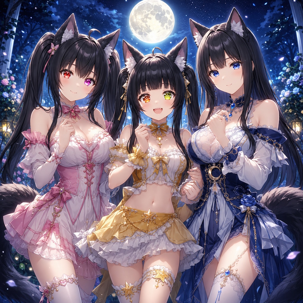 恋咲姉妹、月夜の人狼化