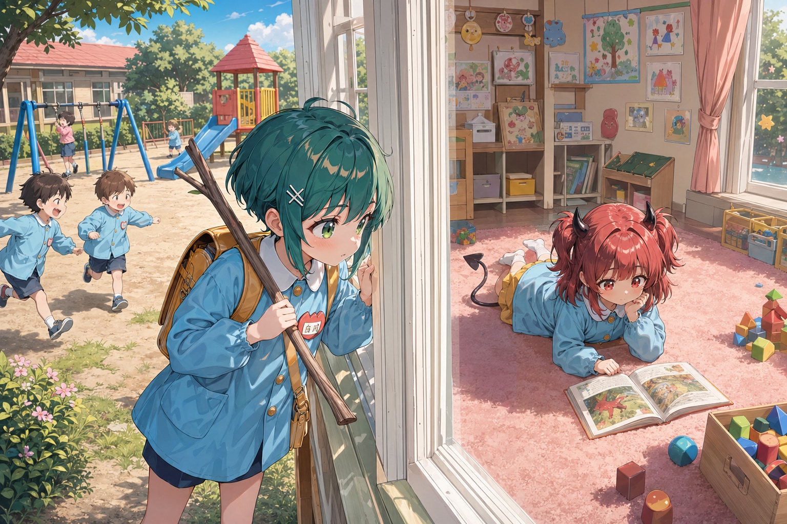 魔王の娘さんとバレー部主将さん(昔) | の人気AIイラスト・グラビア