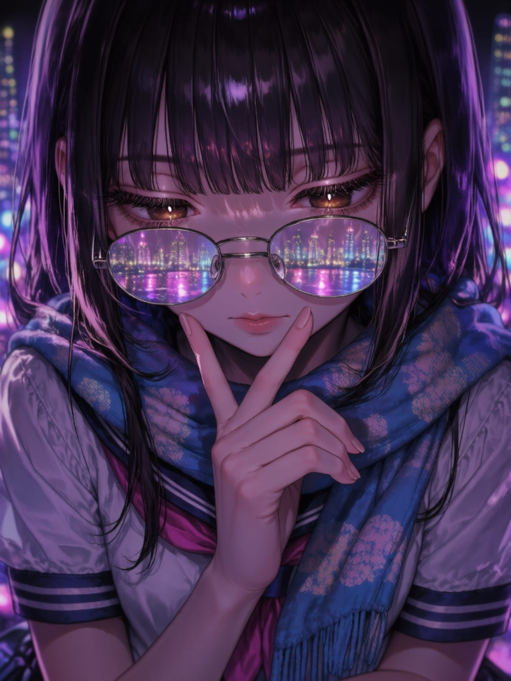 ネオンの街に佇む女の子達（まとめ）