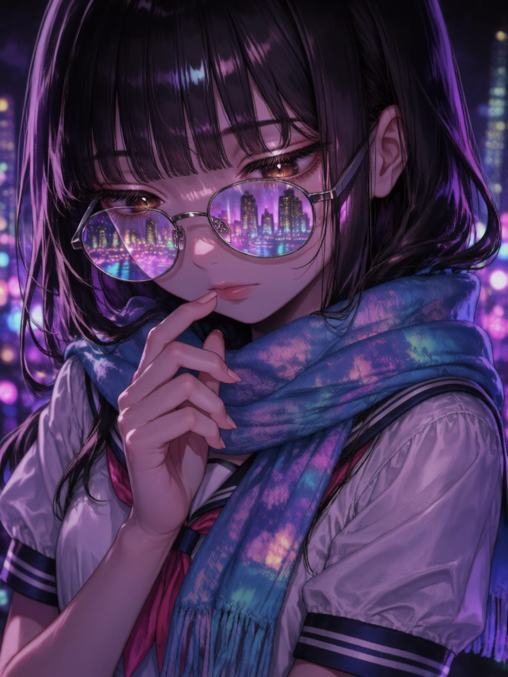 ネオンの街に佇む女の子達（まとめ）