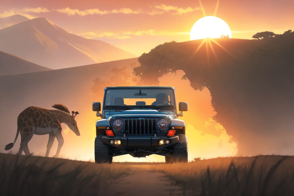 サバンナをドライブ