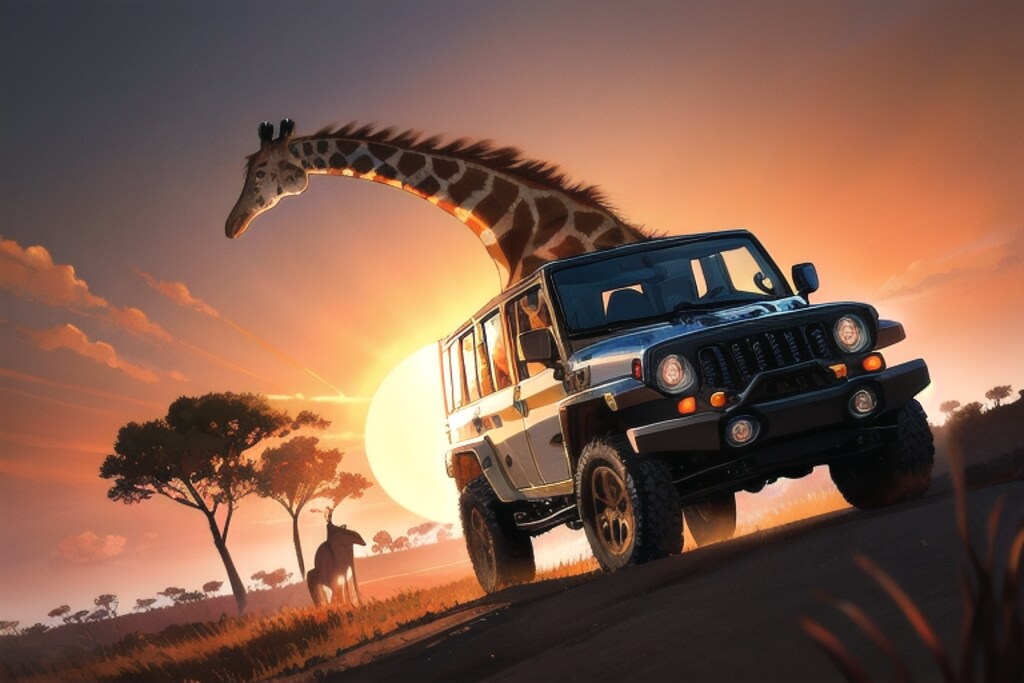 サバンナをドライブ