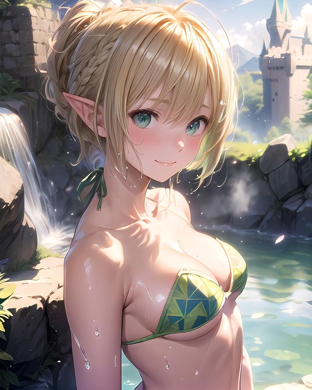 お城の見える温泉
