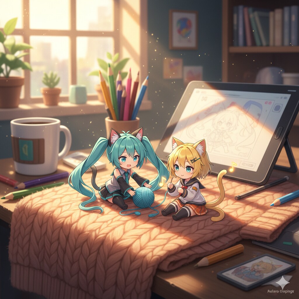 ひだまりの机の上で