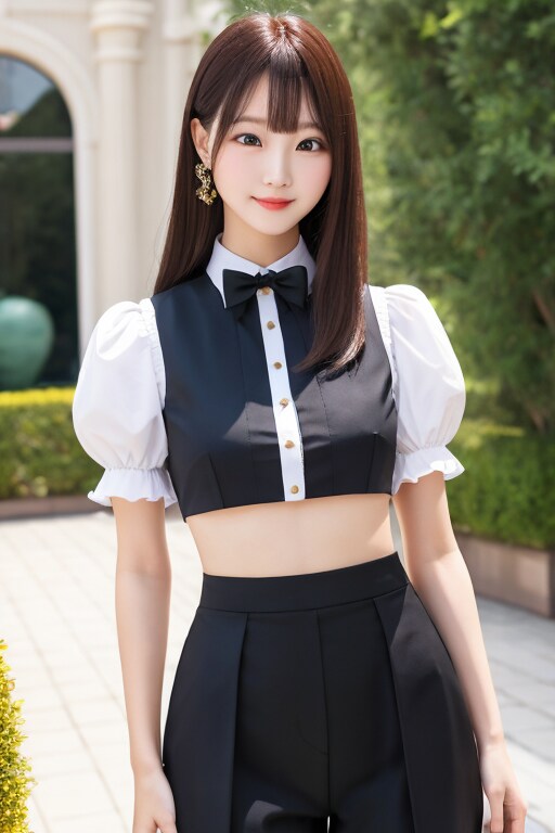 リアルかっこかわいいパフ袖好きのタキシード美少女