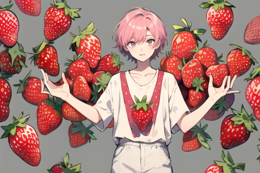 いちごとピンク短髪少年♥（12枚）