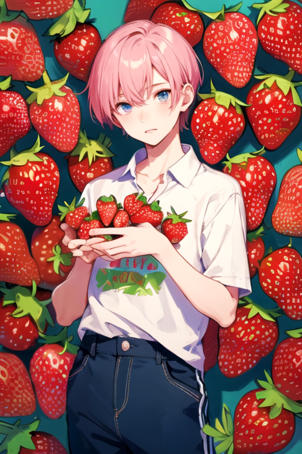 いちごとピンク短髪少年♥（12枚）