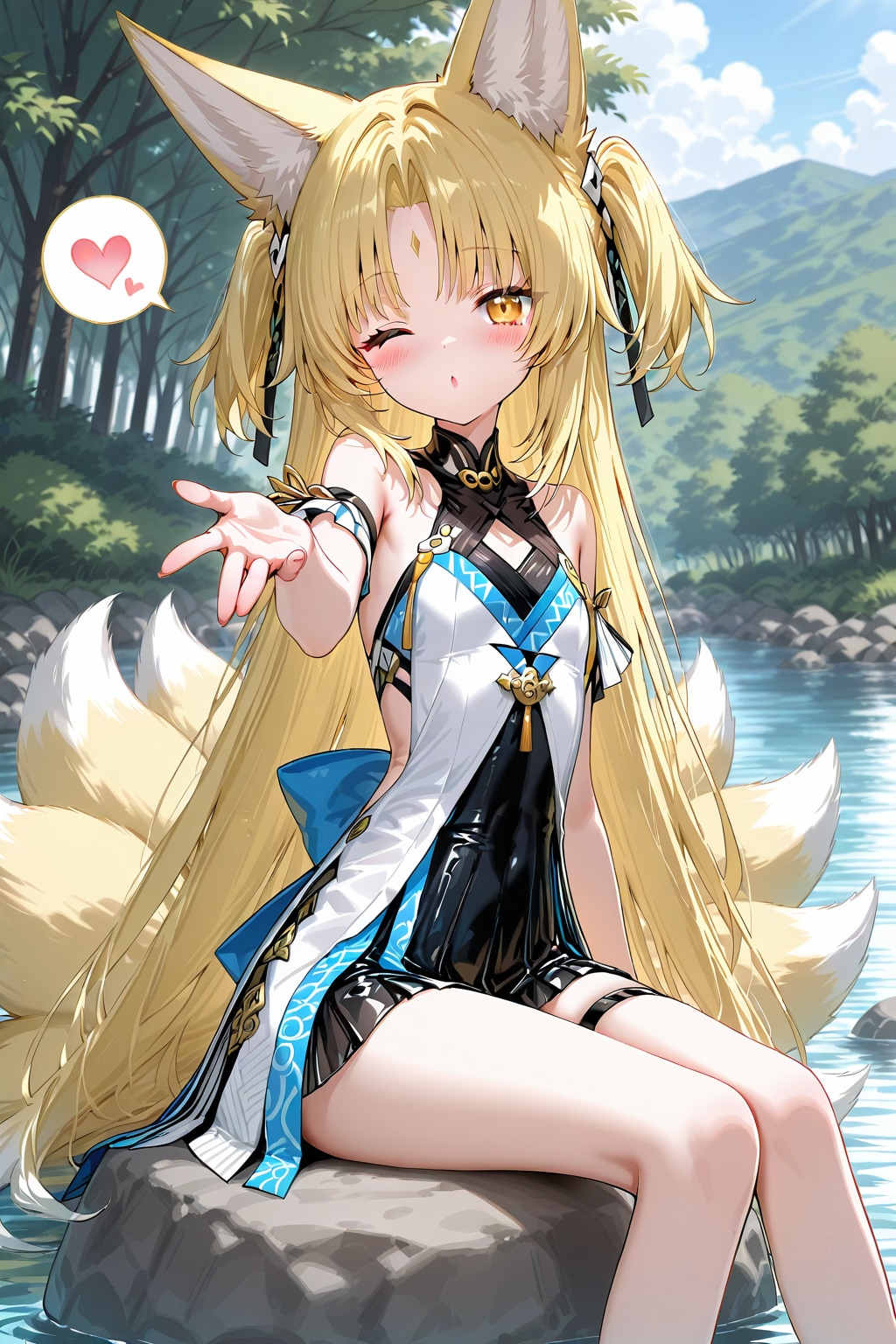 九尾の狐の投げキッスQILIN