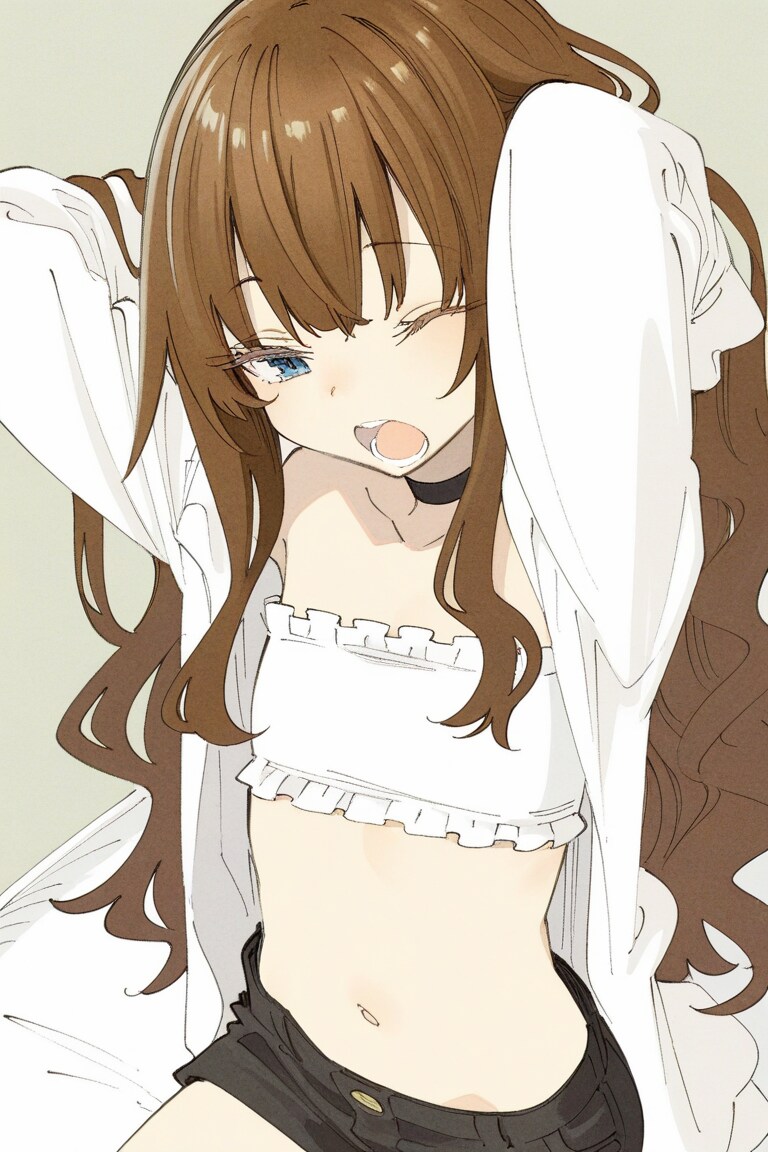 あくびしている女の子