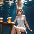 水中でビールが飲めるか実験してみた。 3枚目