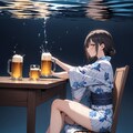 水中でビールが飲めるか実験してみた。 2枚目
