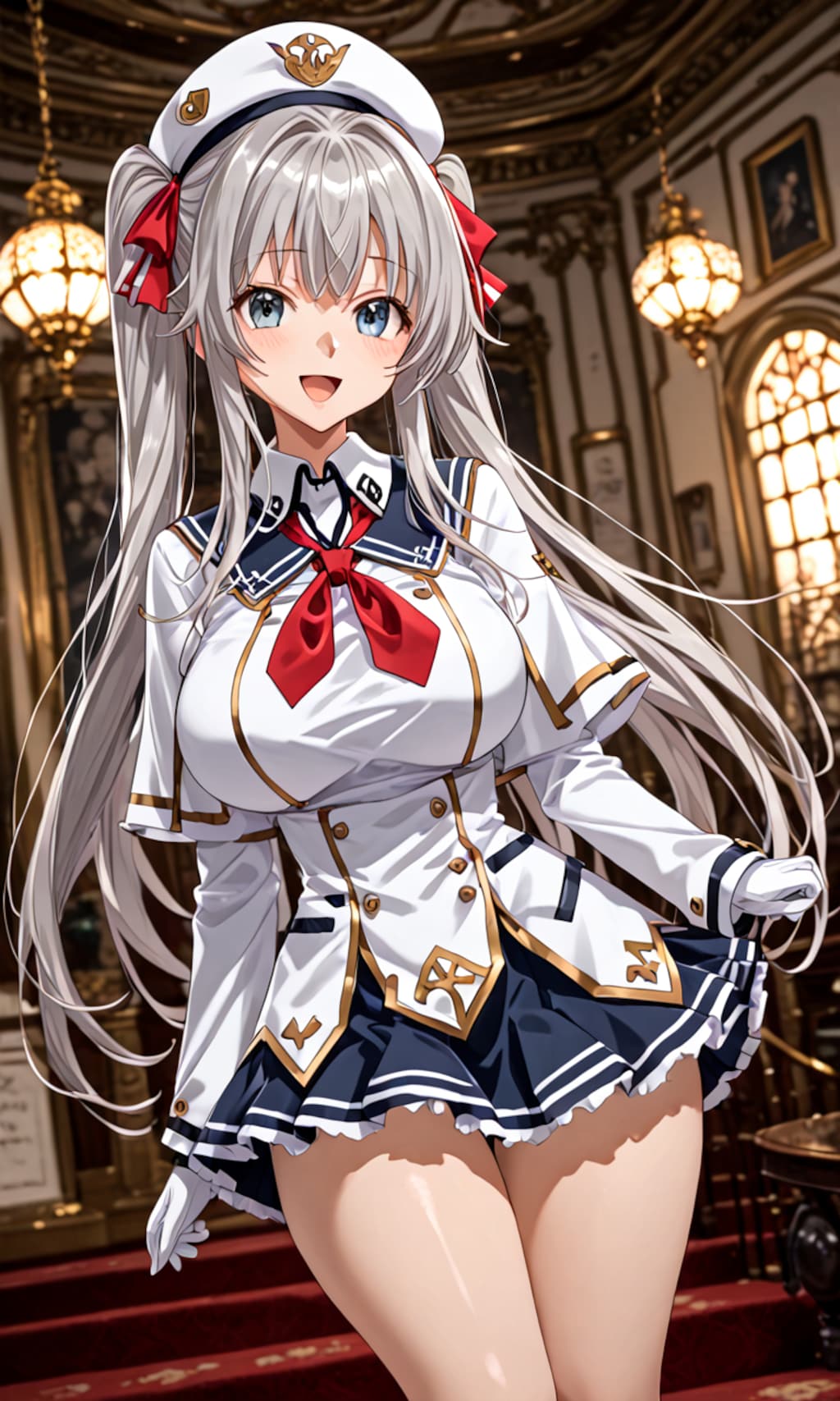 銀髪ツインテール美女3
