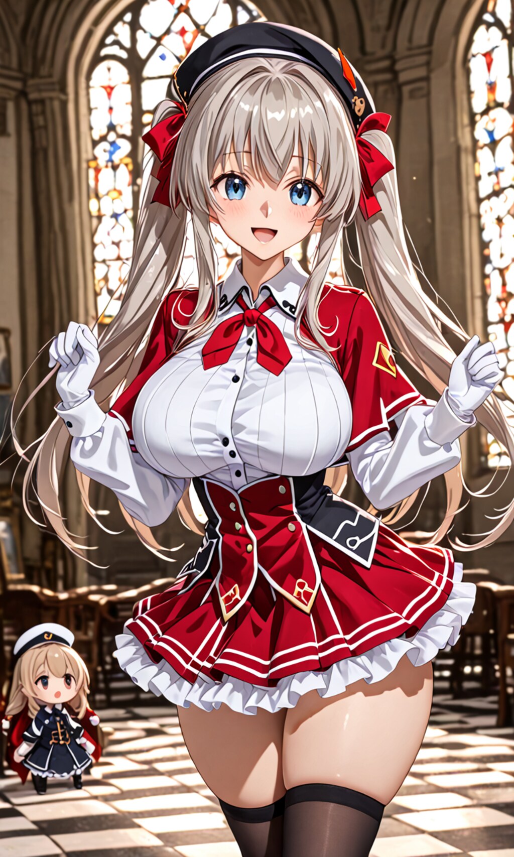 銀髪ツインテール美女3