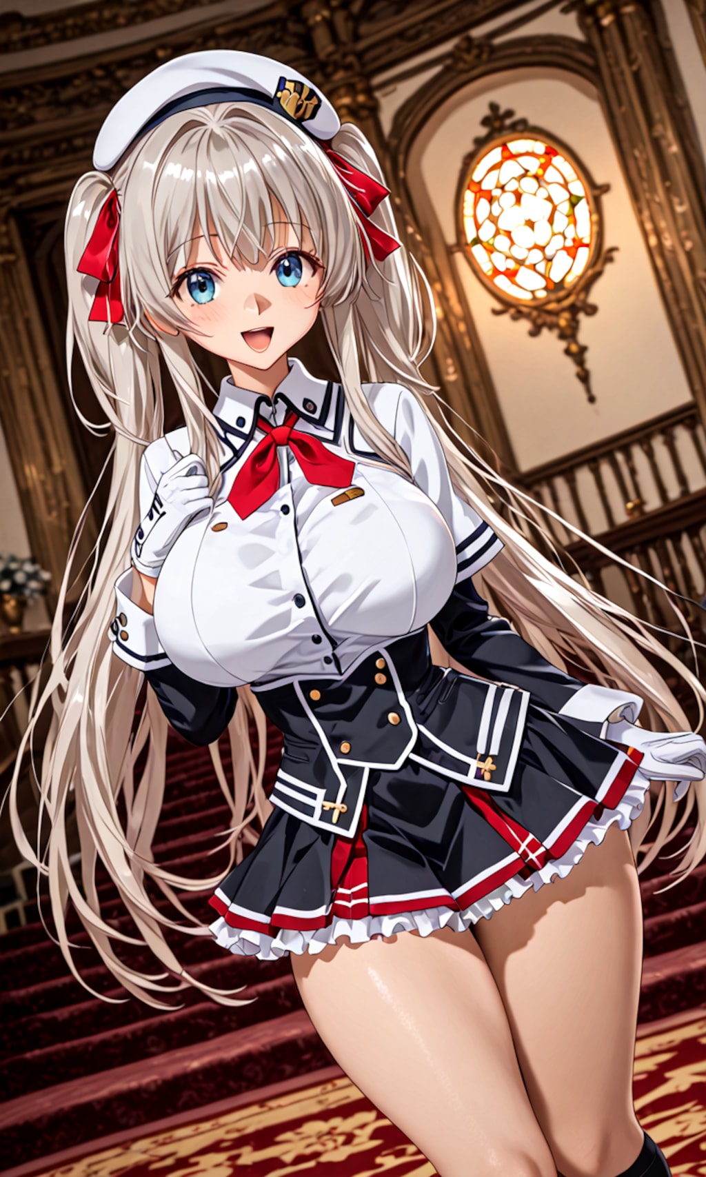 銀髪ツインテール美女3