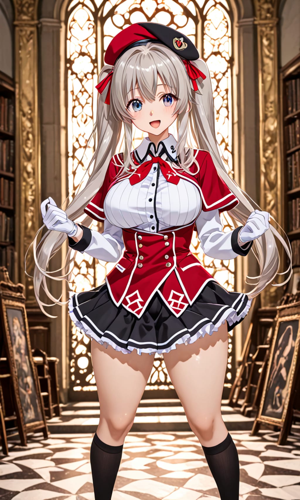 銀髪ツインテール美女3
