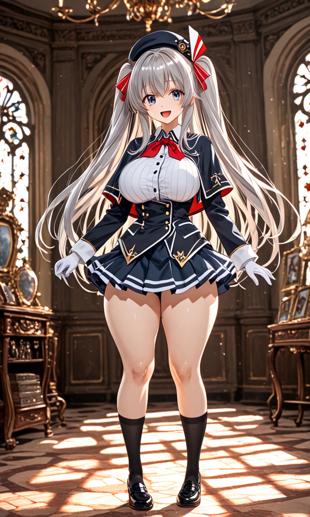 銀髪ツインテール美女3