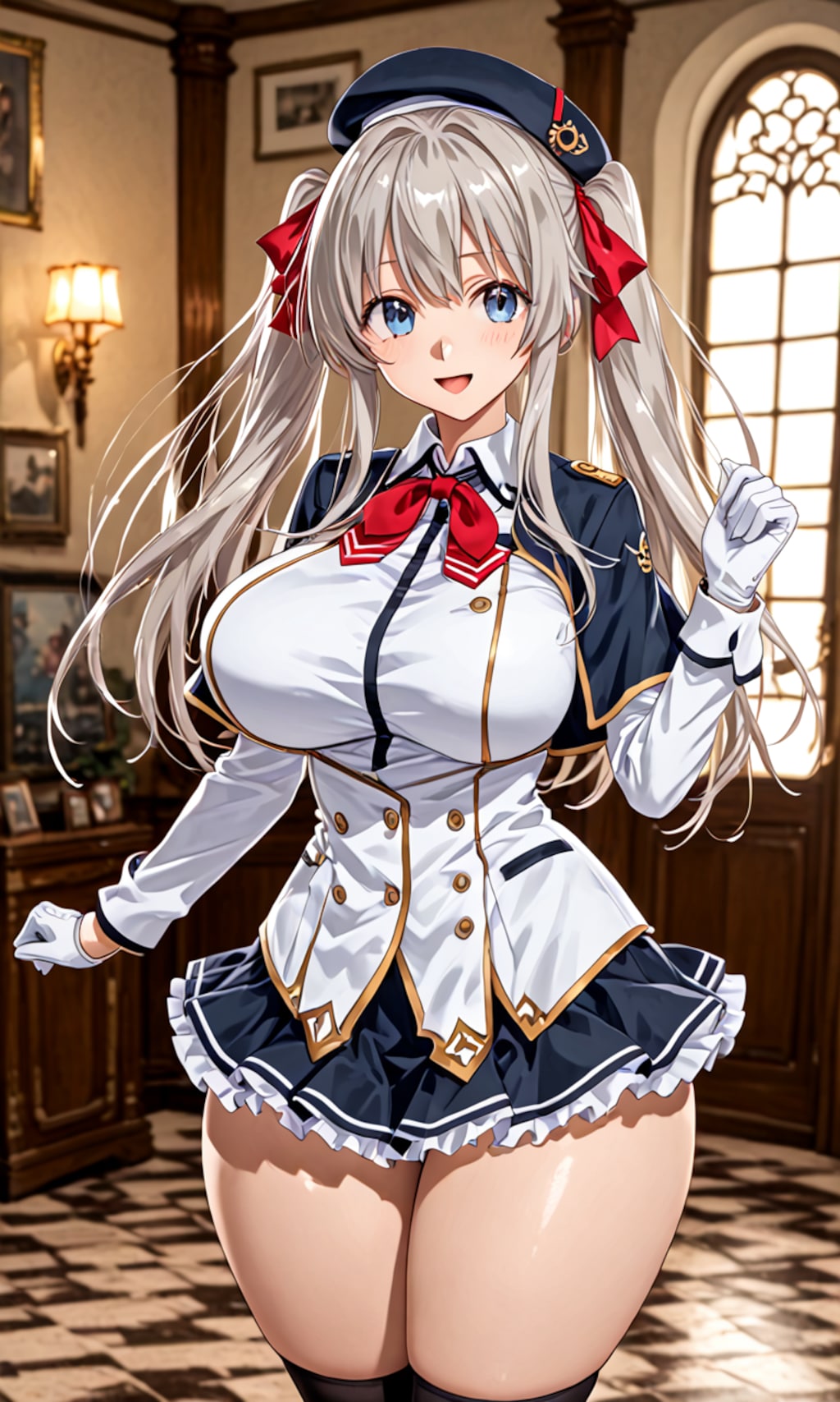 銀髪ツインテール美女3