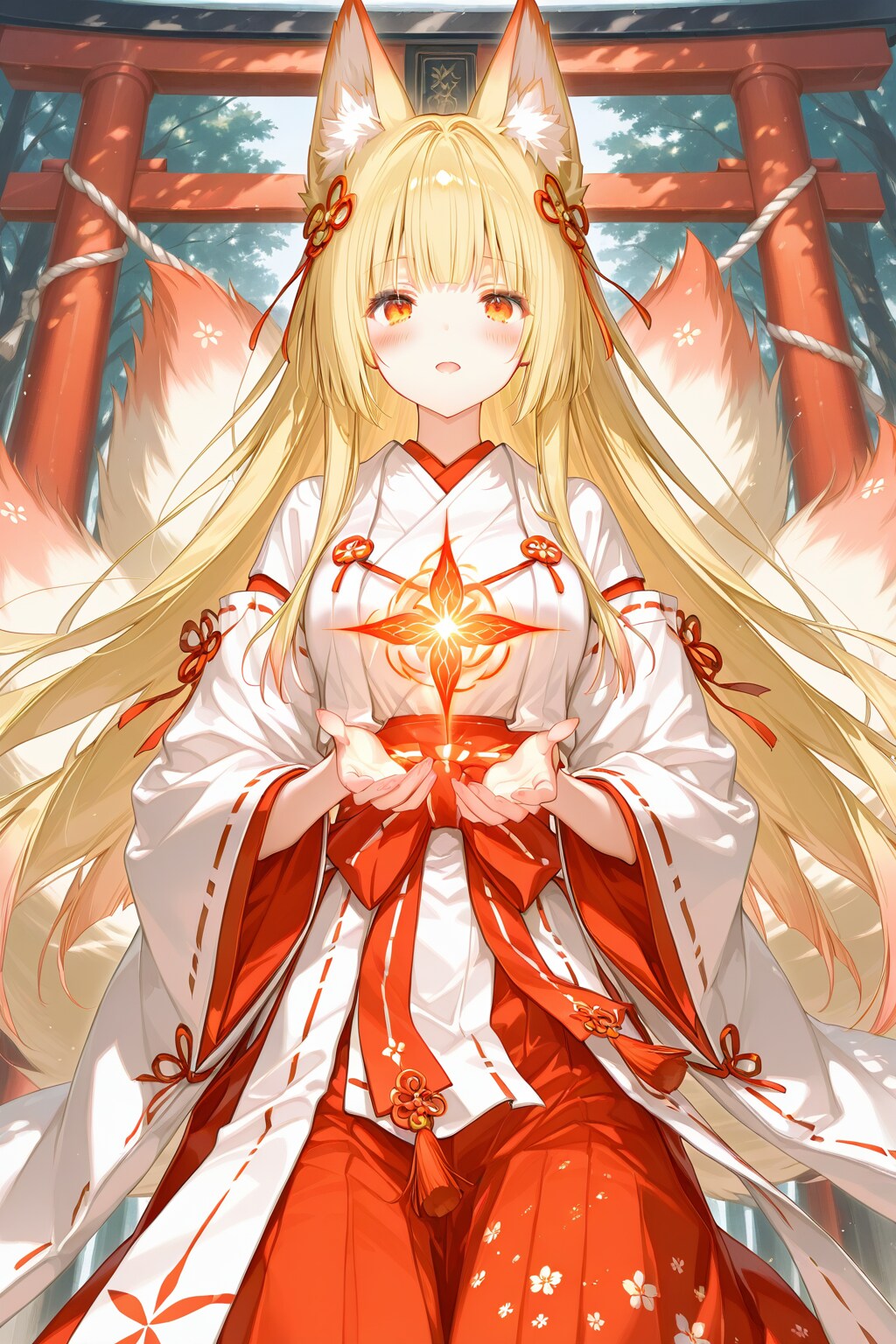 稲荷の狐巫女 | の人気AIイラスト・グラビア
