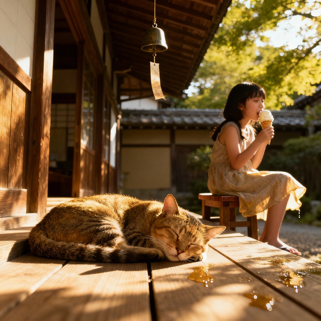 🐱縁側で眠る猫