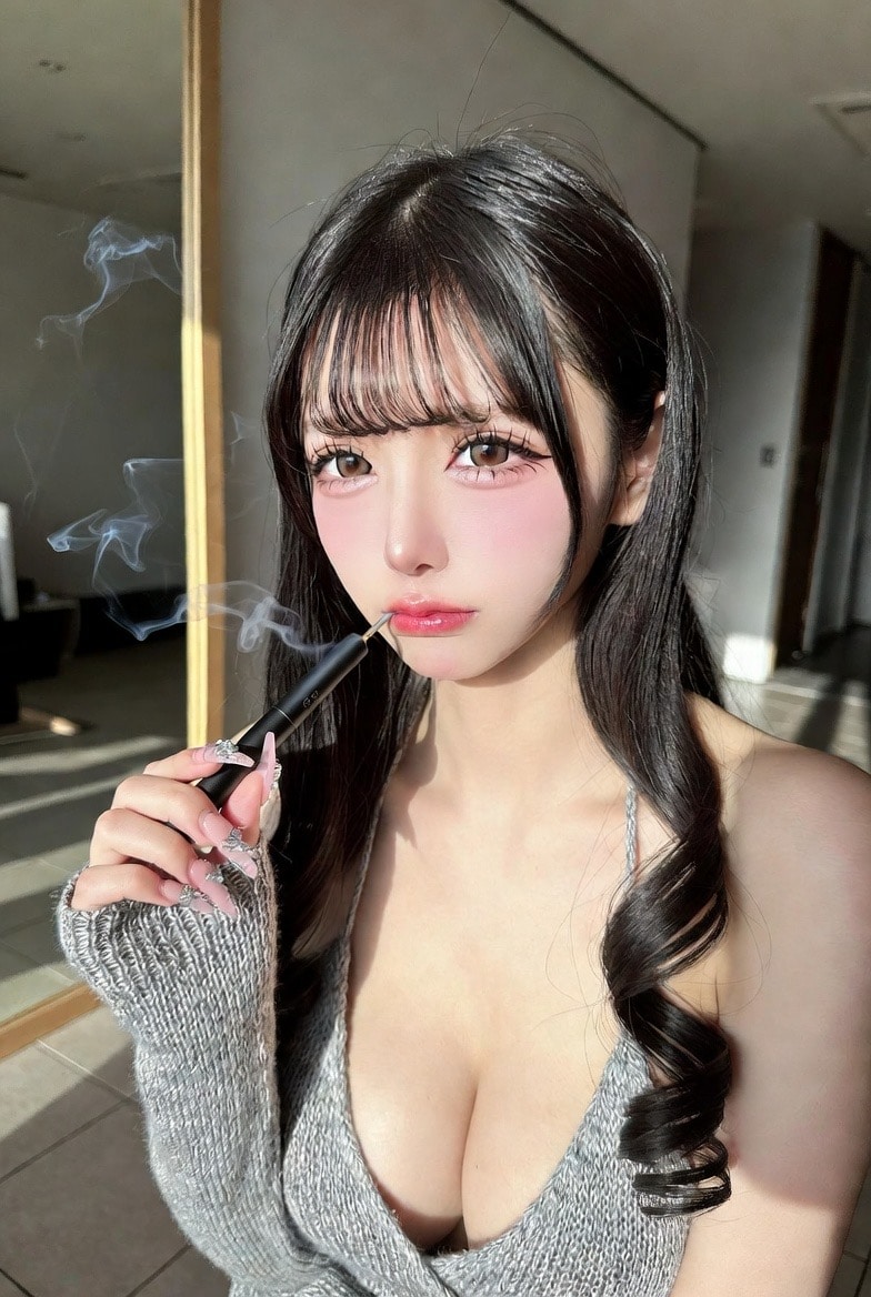 喫煙ニットギャル