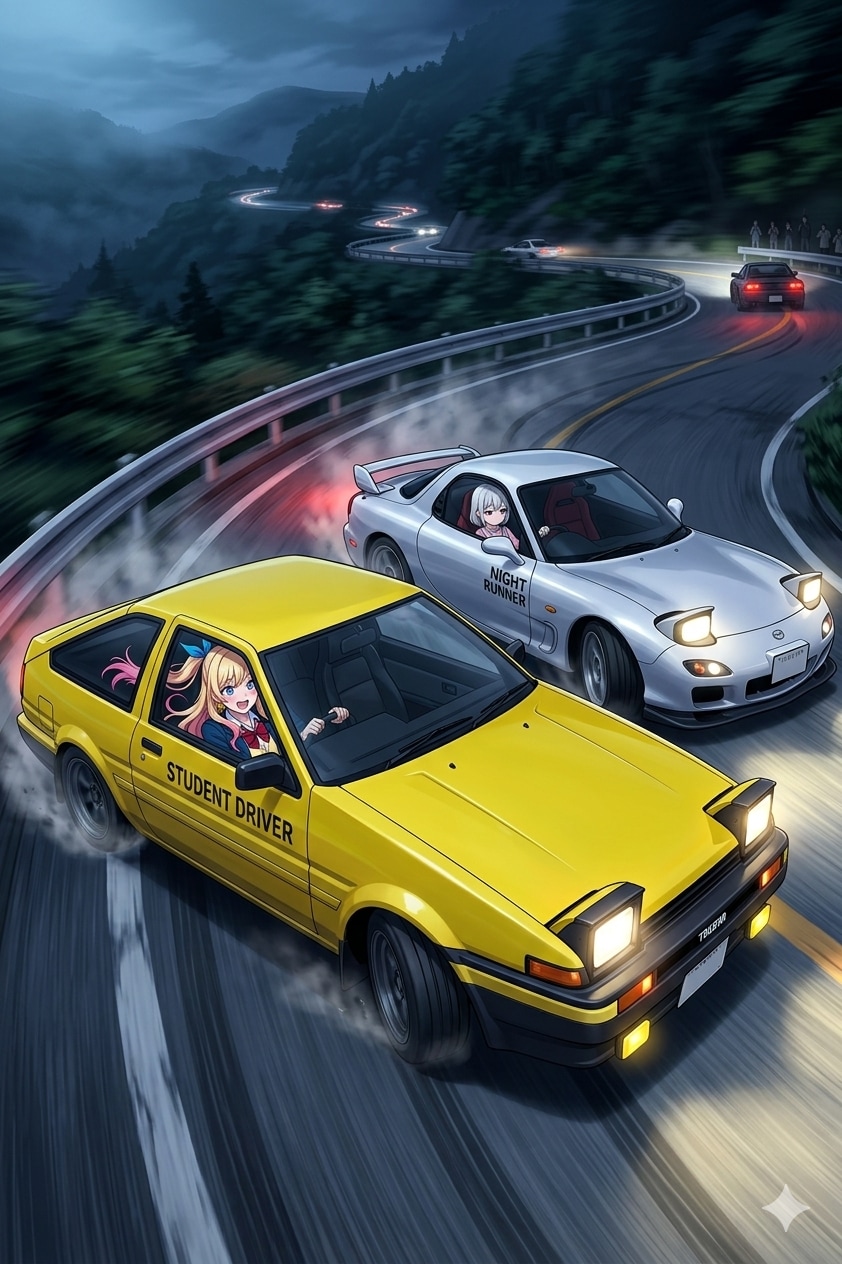 天原家のシスターズウォーズ　某頭文字〇風 | の人気AIイラスト・グラビア