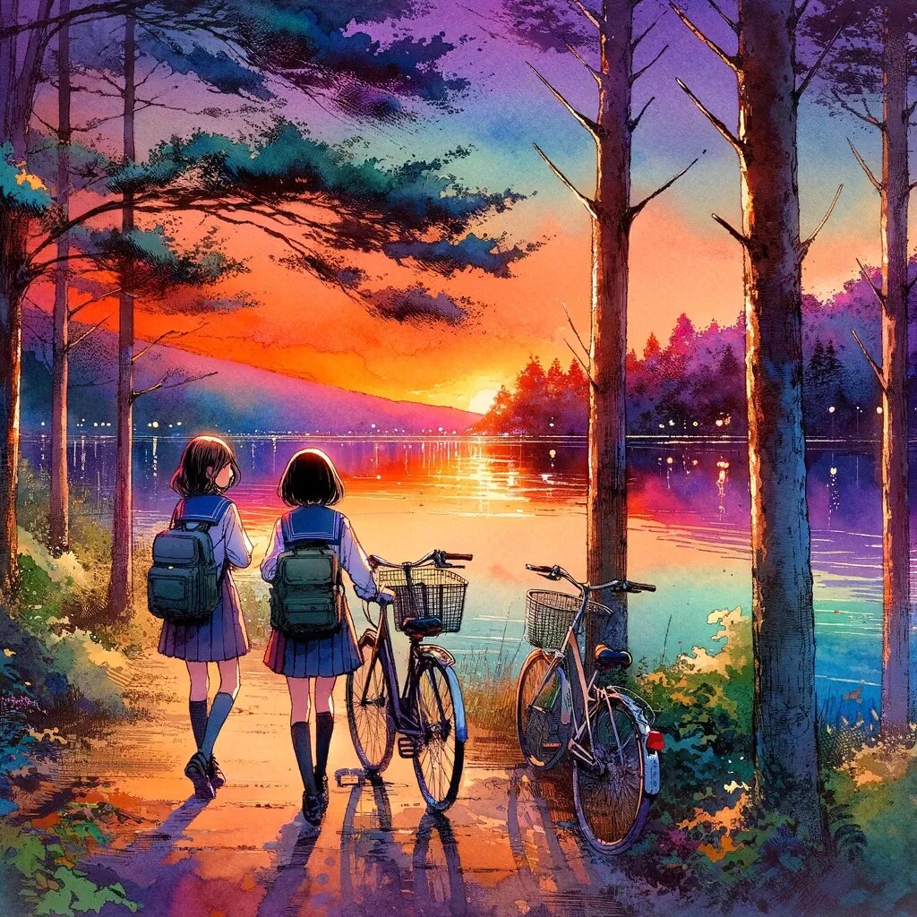 湖畔にて