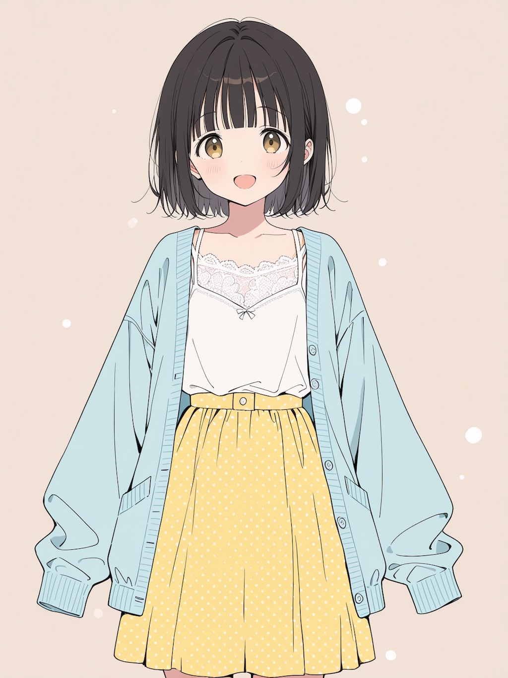 お母さんのカーディガン、大きいね
