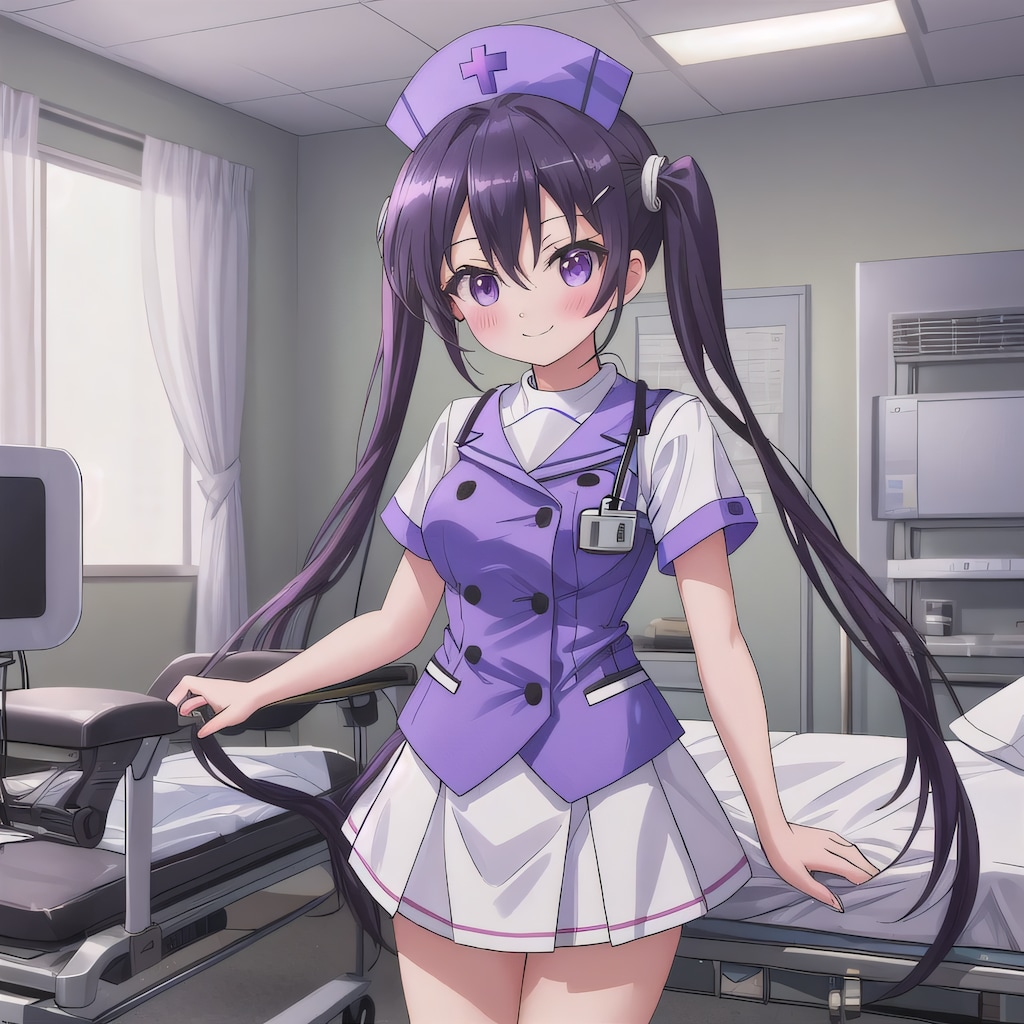 紫髪ロングで看護服の少女２