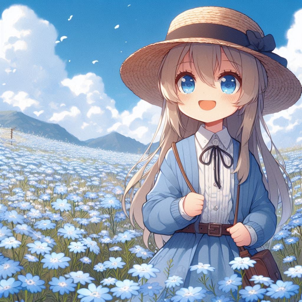 ネモフィラと青空